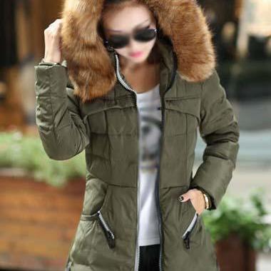 Woman Essential Long Sleeve Winter Coat With Zip on Luulla